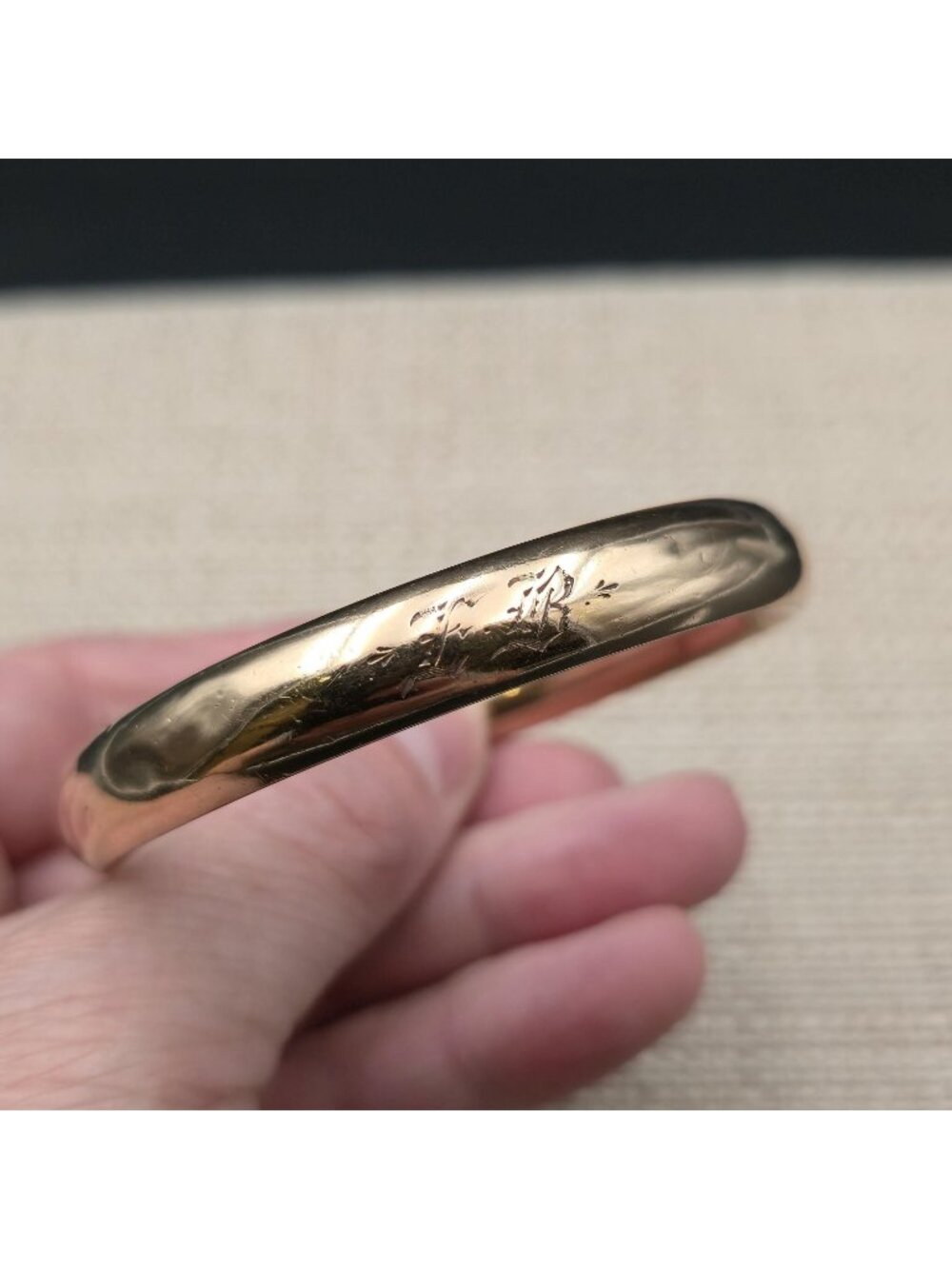 7 Inch George L Paine And Company E.B Initials Bangle Bracelet B1412 - Picture 2 of 9